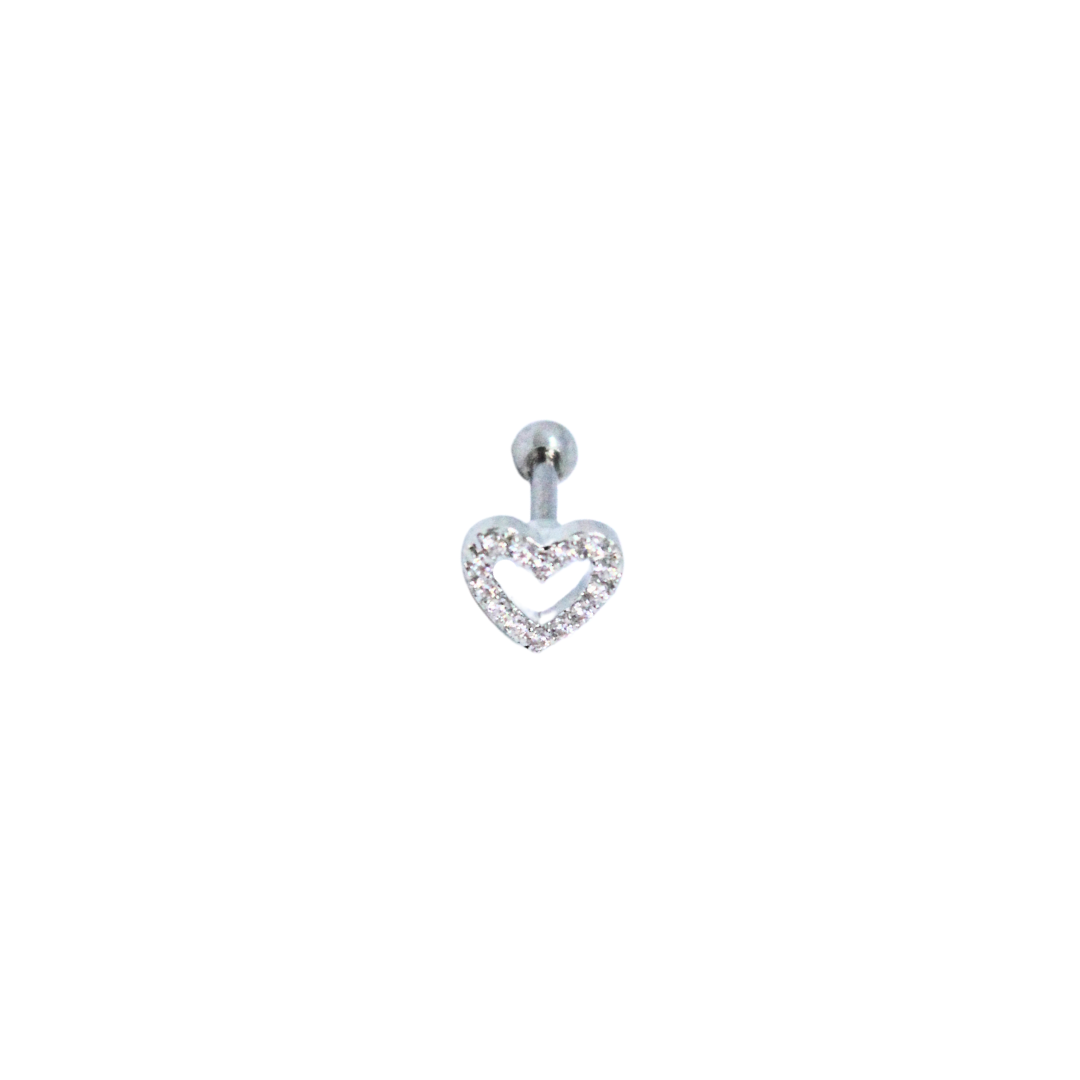 Piercing Acero Quirúrgico Plateado Corazón – Alma de luna Joyería ...