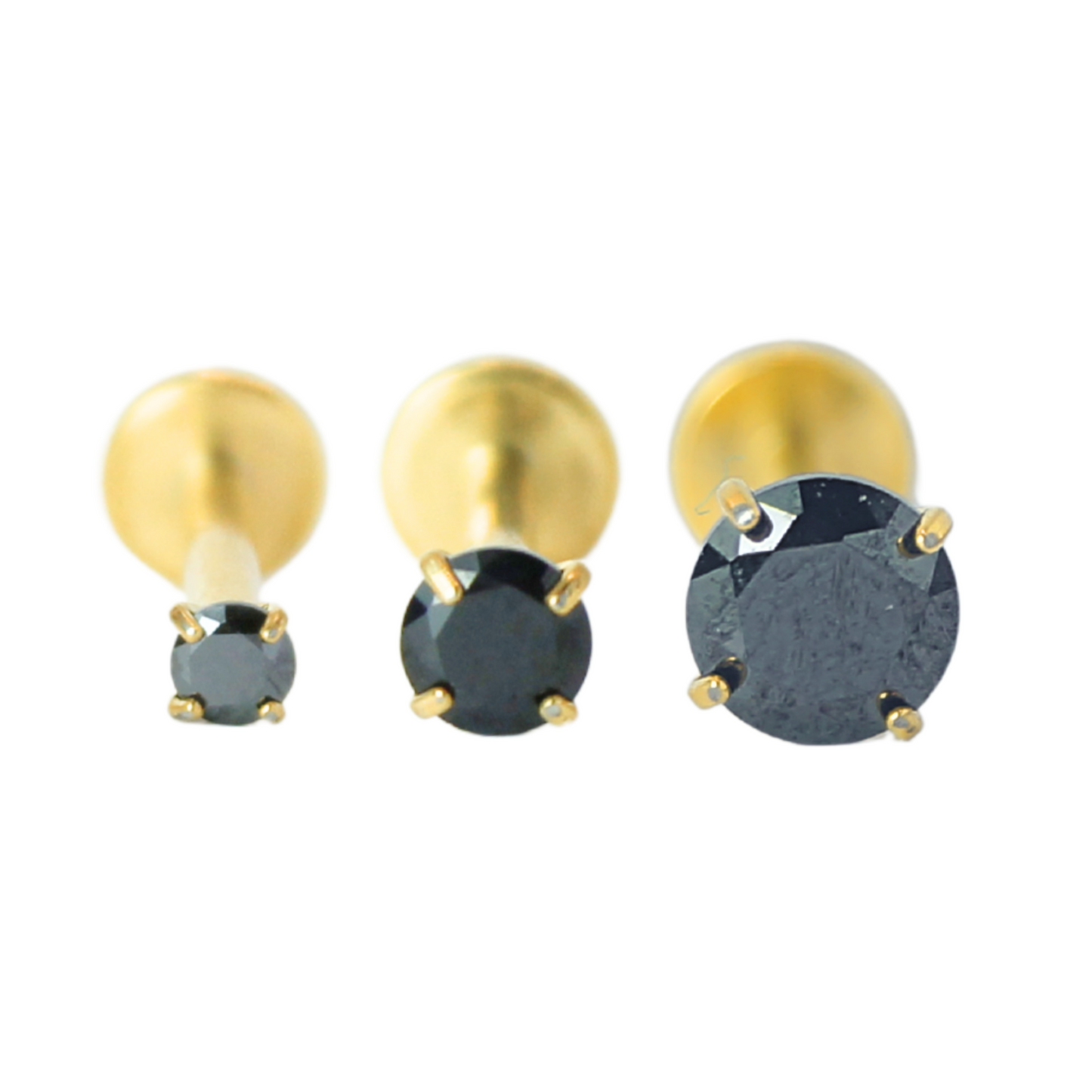 Piercing Titanio Dorado Black Stud - Modelo a Elegir
