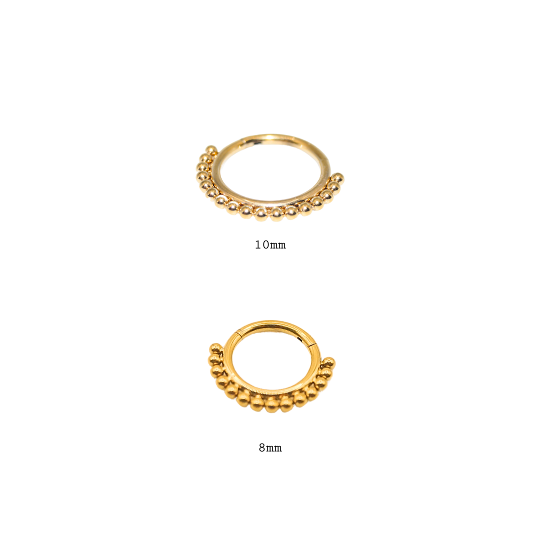 Piercing Titanio Dorado Clicker Bolitas 8mm