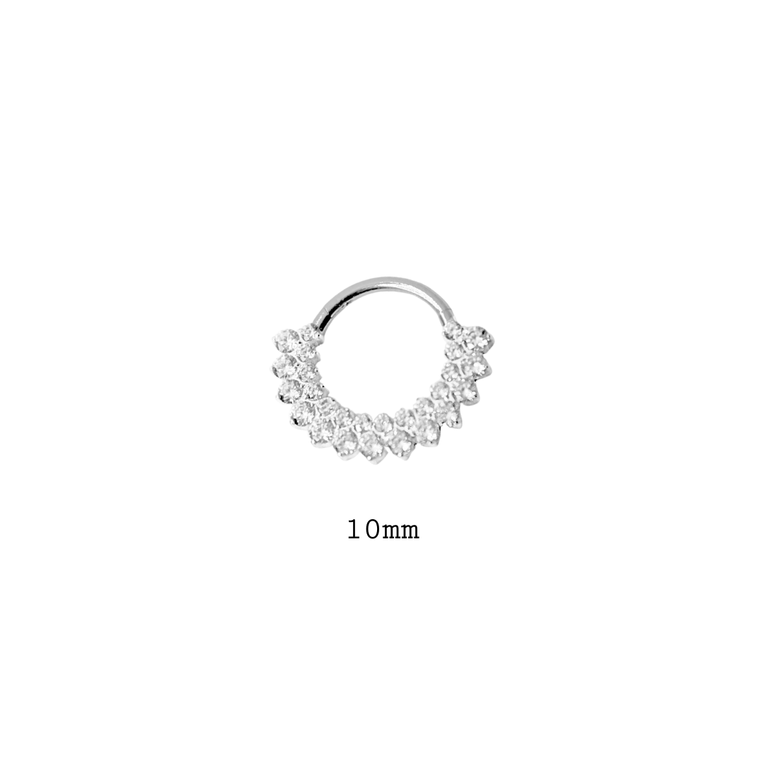 Piercing Titanio Plateado  Bling - tamaño a elegir