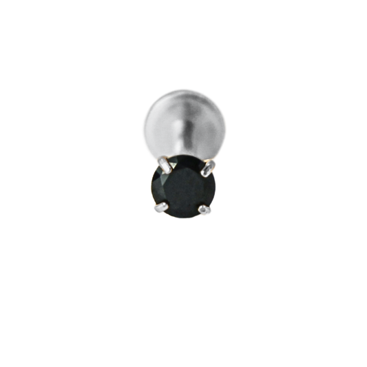 Piercing Titanio Plateado Black Stud - Modelo a Elegir