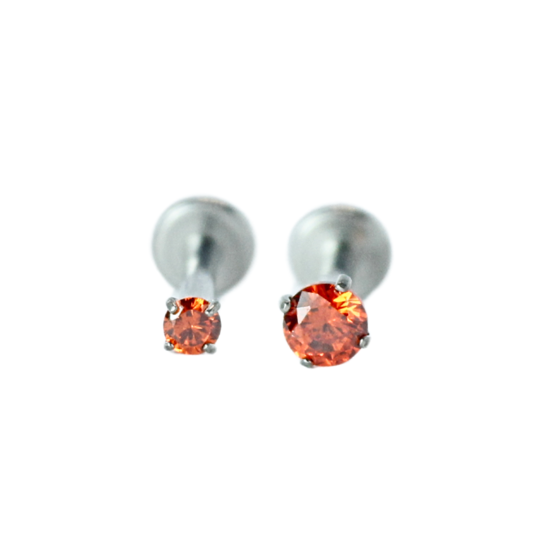 Piercing Titanio Plateado Orange Stud - Modelo a Elegir