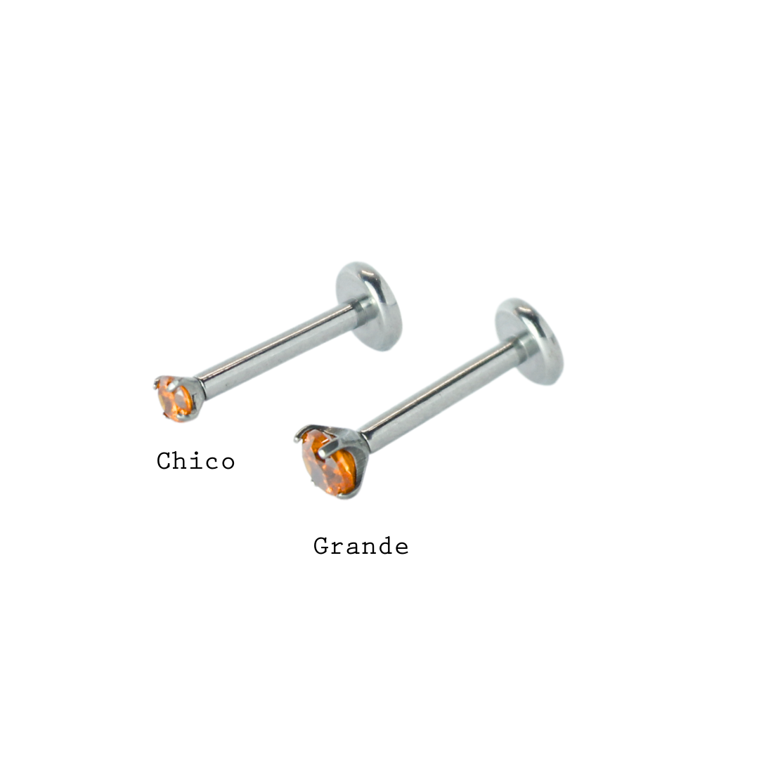 Piercing Titanio Plateado Orange Stud - Modelo a Elegir
