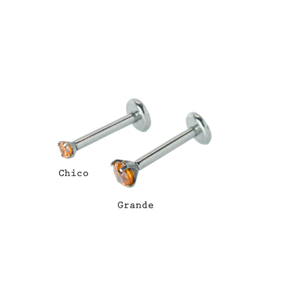 Piercing Titanio Plateado Orange Stud - Modelo a Elegir