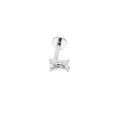 Piercing Titanio Plateado Rectángulo