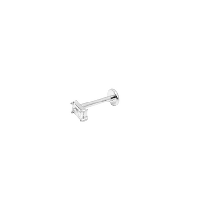 Piercing Titanio Plateado Rectángulo