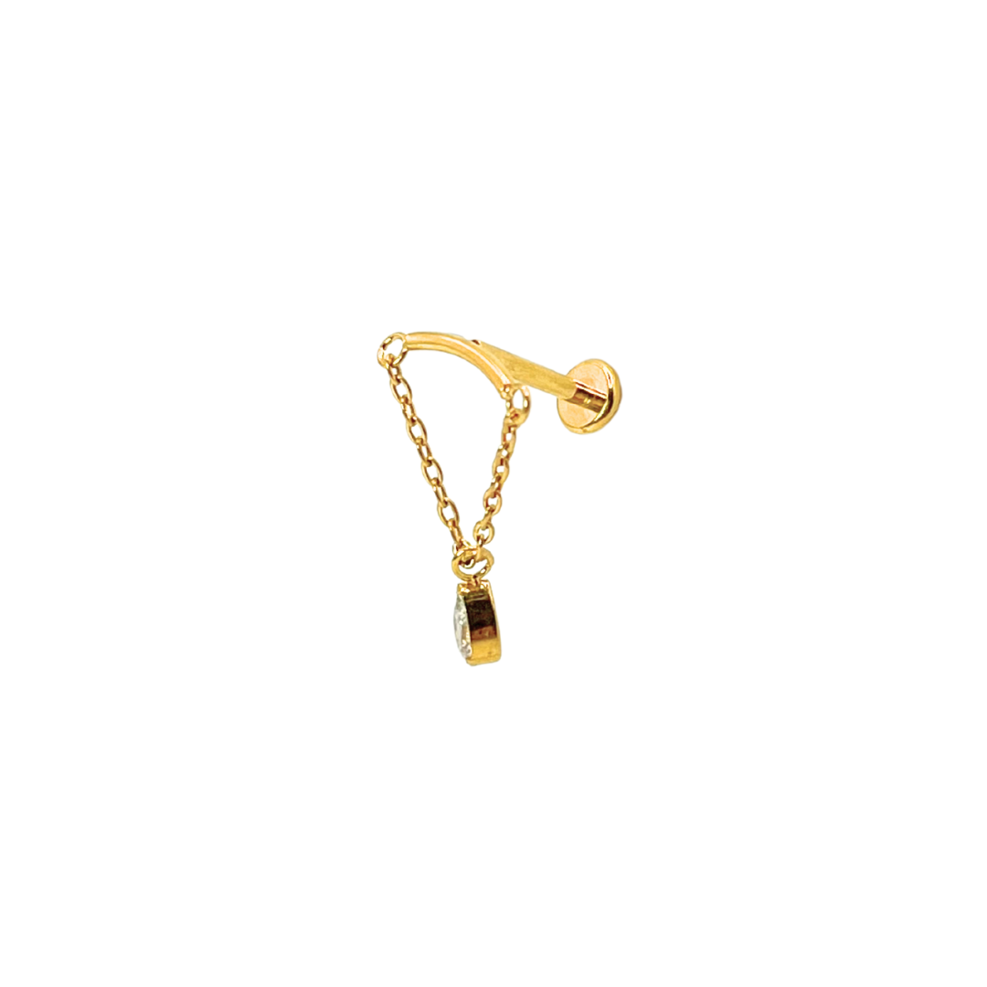 Piercing Titanio Dorado Gota Colgante