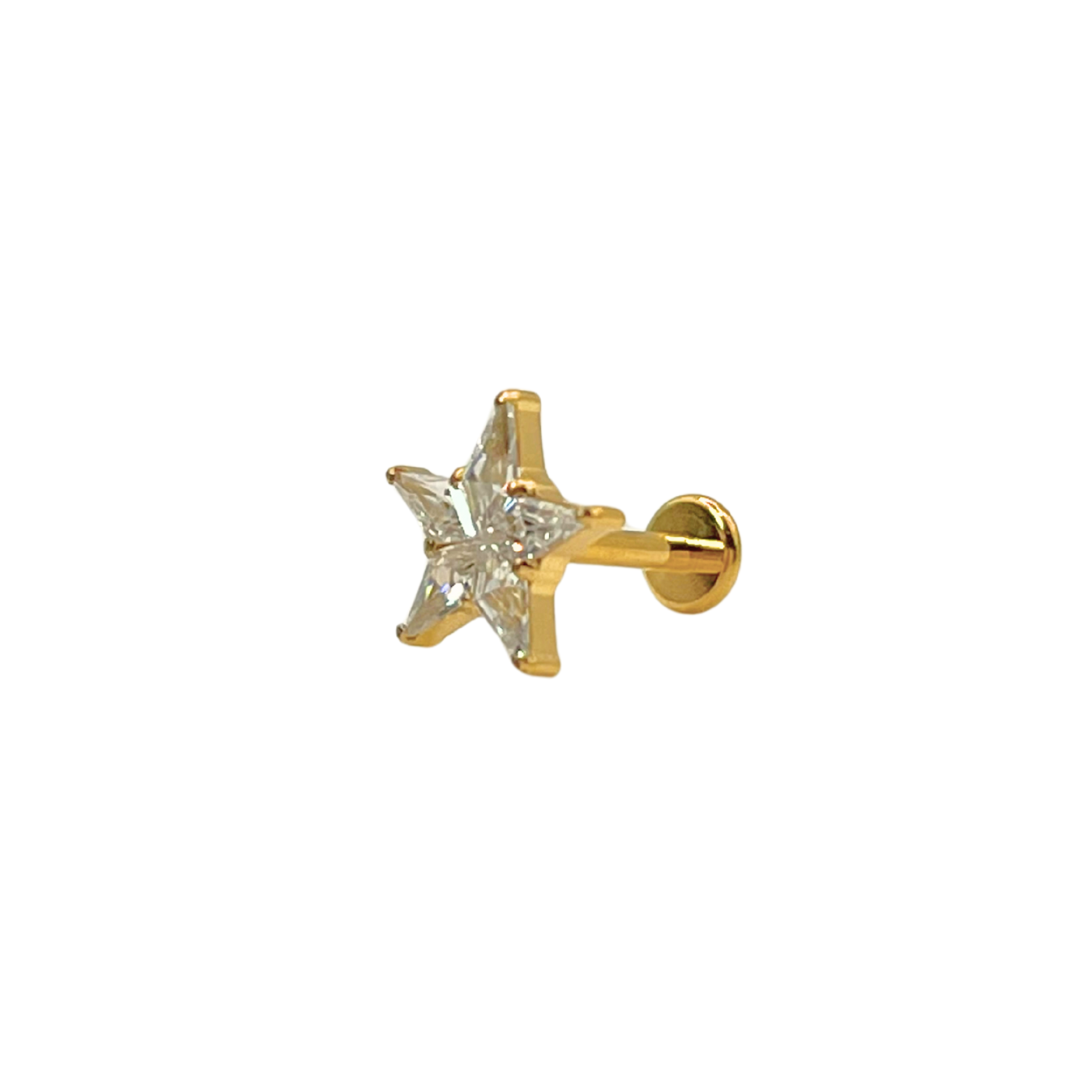 Piercing Titanio Dorado Star