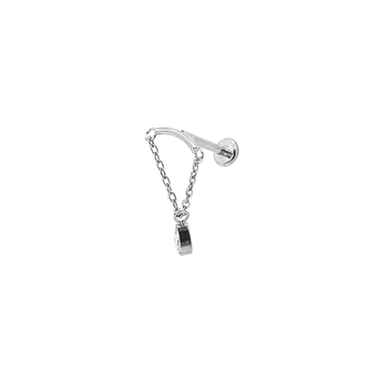 Piercing Titanio Plateado Gota Colgante