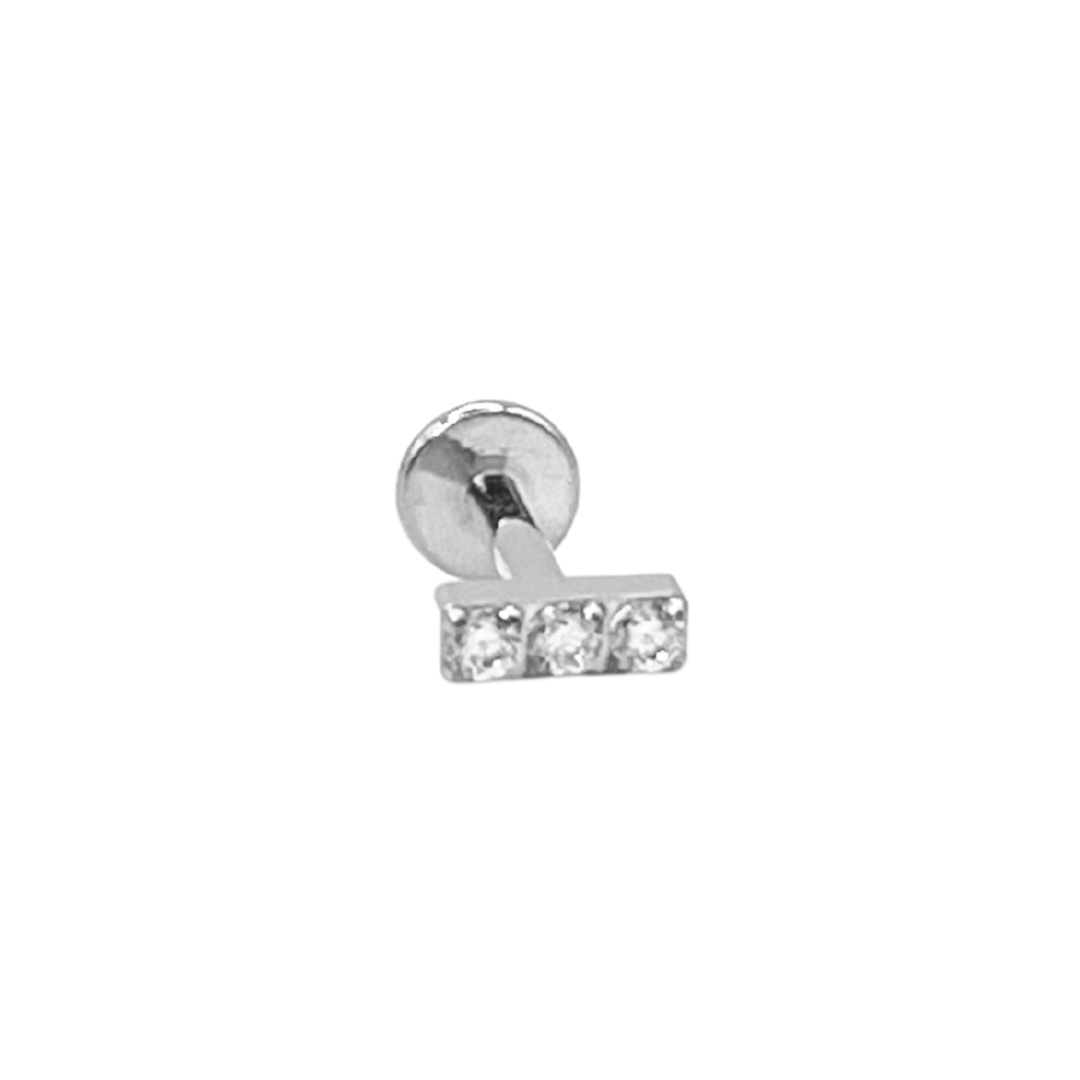 Piercing Titanio Plateado Palito Circonias – Alma de luna Joyería ...
