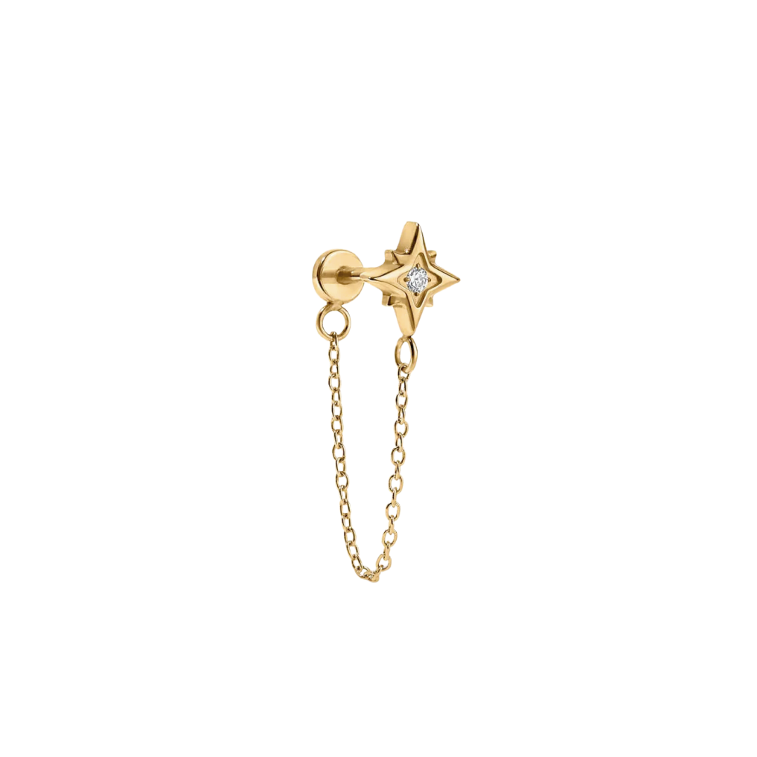 Piercing titanio celestial con cadena