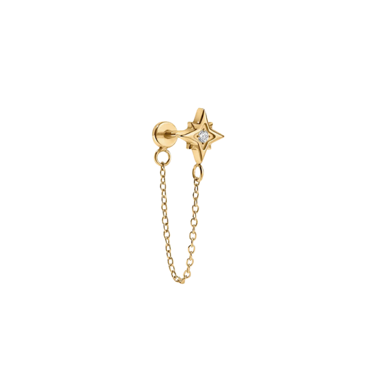 Piercing titanio celestial con cadena