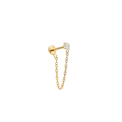 Piercing titanio rombo con cadena