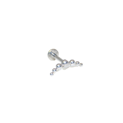 Piercing Titanio Plateado Boomerang Bolitas