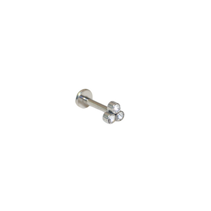 Piercing Titanio Plateado Trio Biseles