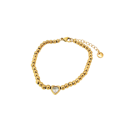 Pulsera bolitas corazon