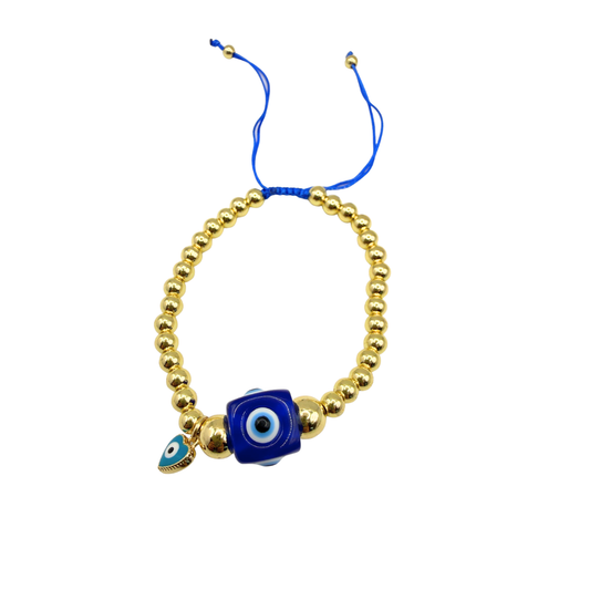 Pulsera cuadro ojo turco azul
