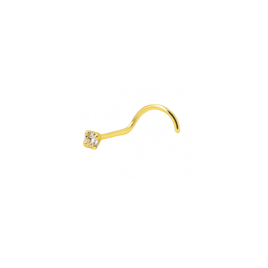 Tragus circonia blanca 2mm 14K