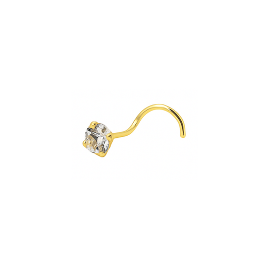 Tragus circonia blanca 3mm 14K