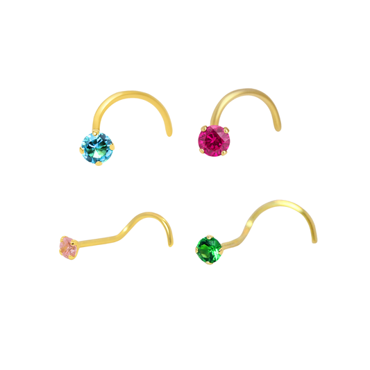 Tragus circonia colores 14K - color a elegir