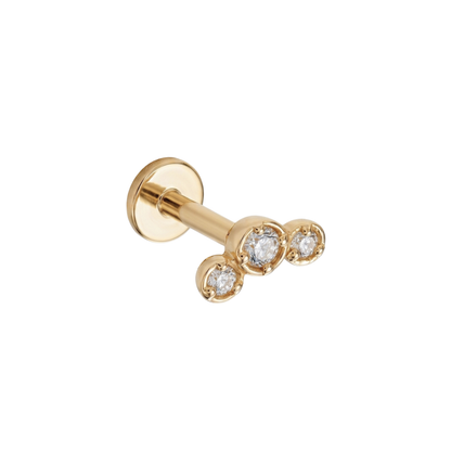 Tres circonias 14k