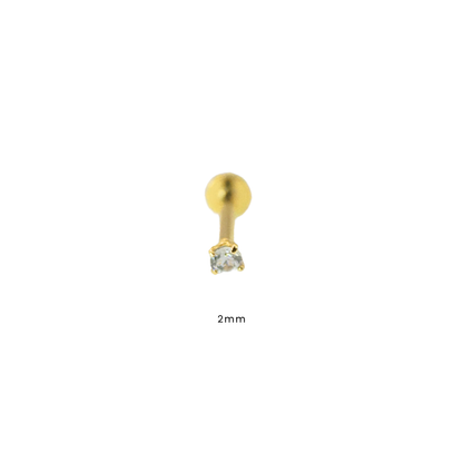 White stud 14k tamaño a elegir