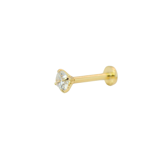 White stud 14k tamaño a elegir