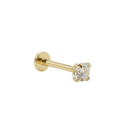 White stud 3mm 14k