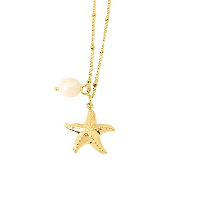 Collar estrella de mar con perlita