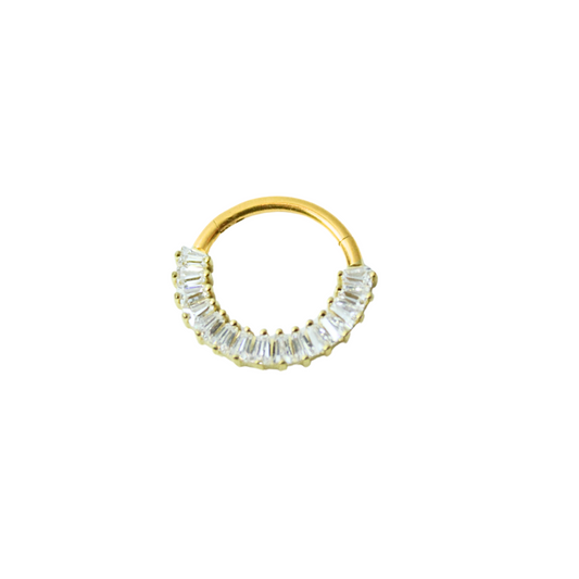 Piercing Titanio Dorado Clicker Abanico 10mm