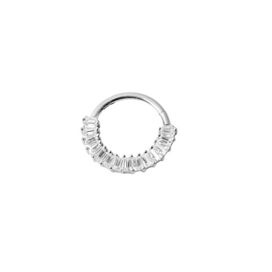 Piercing Titanio Plateado Clicker Abanico 10mm