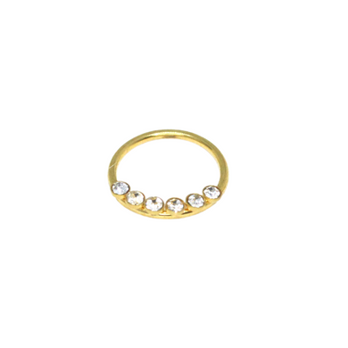 Arracada Daith Circonias Acero Dorado 10mm