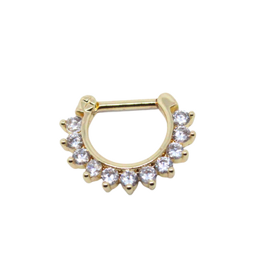 Arracada Daith Pétalos Recto Acero Dorado 8mm