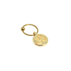 Arracada Ohm Acero Dorado 8mm