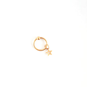 Arracada piercing acero quirúrgico con estrella 8mm