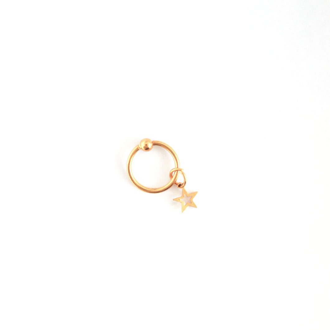 Arracada piercing acero quirúrgico con estrella 8mm